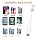 Headphone Jack Adapter for iPhone, 3.5mm Earphone Adaptor for iPhone Xs/Xs Max/XR/ 8/8 Plus/X (10) / 7/7 Plus, Audio Splitter Accessories Music Aux Adapter Headphone Dongle 3.5mm Earbud Cable - White