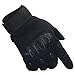 Nachvorn Men's Tactical Military Rubber Hard Knuckle Outdoor Gloves for Camping Cycling Motorcycle Hiking Powersports Airsoft Paintballg,Full Finger,Black-S