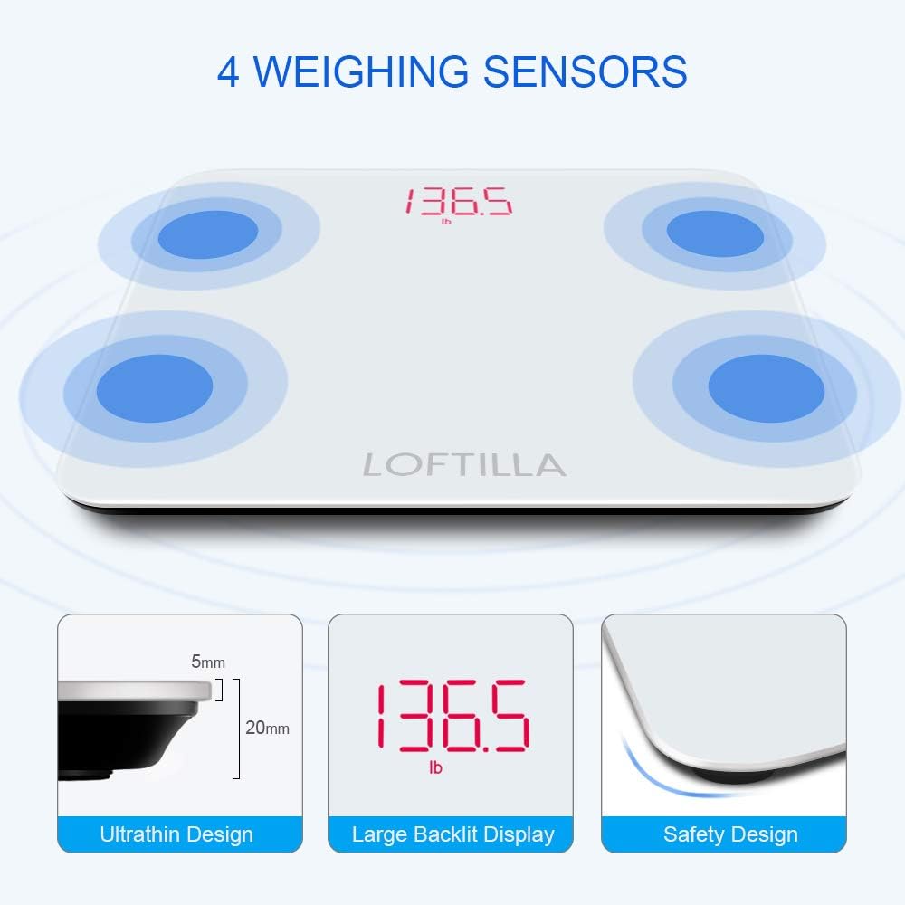 Loftilla Bathroom Scale for Body Weight BMI Scale: Health & Personal Care