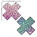 Neva Nude Super Sparkle Rock Kandi Glitter X Factor Nipztix Pasties Nipple Covers for Festivals, Raves, Parties, Lingerie and More, Medical Grade Adhesive, Waterproof and Sweatproof, Made in USA