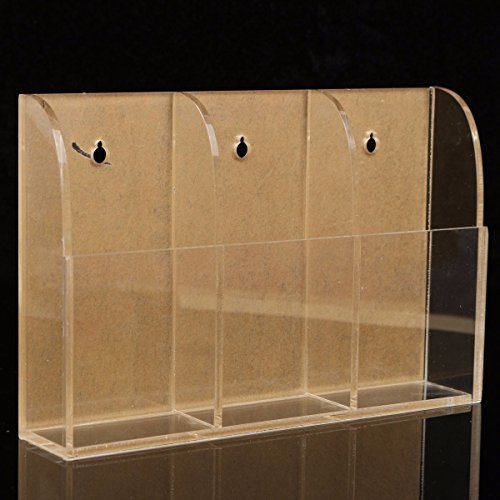 KINGSO Wall Mount 3 Tier Acrylic Remote Control Storage Holder Organizer