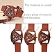 ECVILLA Mens Sandalwood Wooden Watches Genuine Leather Strap Watch Japanese Quartz Movement Gift