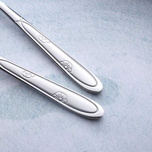 Teaspoon Sets 12 Piece Stainless Steel Flatware 6-inch Small Dessert Tea Spoons Only Service for 12 Table Silverware Eating Utensils Cutlery Mirror Finished Dishwasher Safe - Thumbnail 2