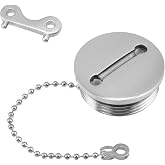 Boat Fuel Tank Cap Marine Fuel Cover Deck Fill Replacement Cap - 1.5"/38mm | 1 P丨Chain &amp; Key丨316 Stainless Stell丨Marine Grade丨For 36-39mm Tanks丨Rubber Sealing Ring丨Waterproof Dustproof Marine Hardware