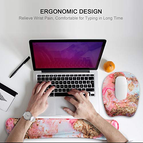 image for Anyshock Keyboard Wrist Rest Pad Set and Mouse Pad with Wrist Support 