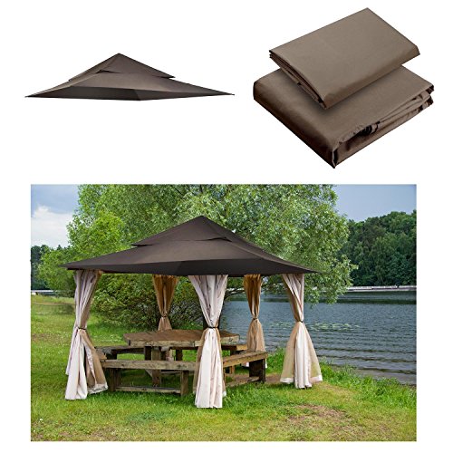 GC Global Direct 12 X 12 ft 2- Tier Canopy Replacement for Harbor Gazebo (Coffee)