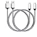 USB Type C Cable, (2-Pack 6.6ft) VINSO TECH USB C to USB 3.0 Nylon Braided Cable Fast Charger for Nexus 6P 5X, LG G6 V20 G5, Nintendo Switch, Samsung Galaxy S8 S8+ , New Macbook More (Grey)