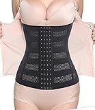 Women's waist trainer corset for weight loss long torso (S, Black-1)