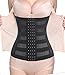 Women's waist trainer corset for weight loss long torso (S, Black-1)
