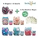 Babygoal Baby Cloth Diapers for Girls, One Size Pocket Adjustable Reusable Nappy 6pcs+6 Inserts+6pcs Bamboo Wipes 6YDG04