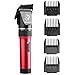 Sminiker Professional Low Noise Rechargeable Cordless Cat and Dog Clippers - Professional Pet Clippers Grooming Kit,animal clippers Pet Grooming Kit(Red)