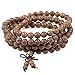 Areke Mens Wood Bracelets Link Wrist Necklace Unisex Women's Tibetan Buddhist Bead Prayer Buddha Mala