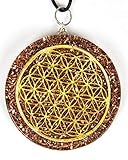 Luvin Life Flower of Life Orgone Pendant Generator EMF Protection. Clearance Plus Free Amethyst Key Ring and E-Book.