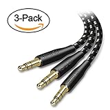 Aux cable, ITANDA 3-pack 4ft Hi-Fi Sound Quality 3.5mm Nylon Braided Auxiliary Audio cable, Aux Cord for Car/Home Stereo, Headphones, iPhone, iPod, Echo Dot, Sony, Beat & more (3-pack, Black)