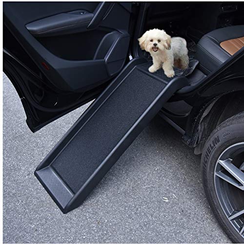 Bellanny Dog Car Ramp Portable Lightweight Dog & Cat Ramp Side Rails and High Traction Surface