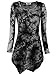 DJT Womens Tie Dyed Hankerchief Hemline Tunic Top X-Large #17 Black