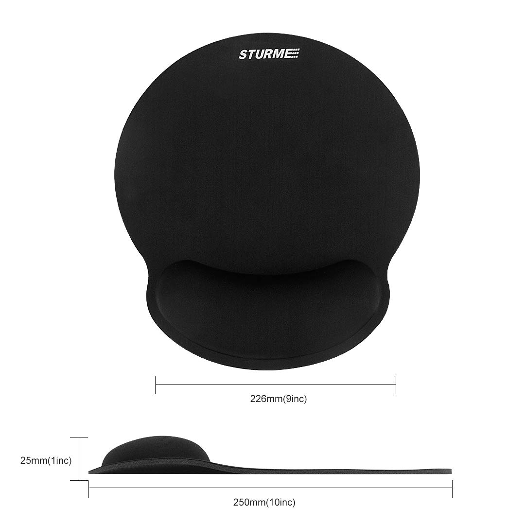 STURME Mouse Pad with Wrist Support Non-Slip Base Ergonomic Silicone Wrist Rest Use for Laptop, Home, Office