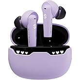 Black Shark Wireless Earbuds with Emoji LED Light, Gaming Earbuds with 45ms Ultra Low Latency, Bluetooth 5.1, Music and Gaming Dual Modes, 24H Playtime, IPX5 Waterproof - Purple