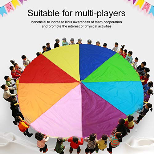 image for Fdit Play Parachute 16/24 Handles Rainbow Play Parachut Outdoor Teamwo