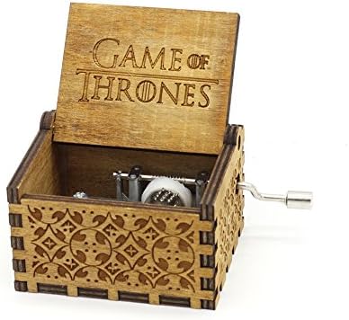 Amazon Com Cocodecor Game Of Thrones Music Box Handle Craved Wooden Theme Music Box Crafts Melody Castle In Hand Home Kitchen