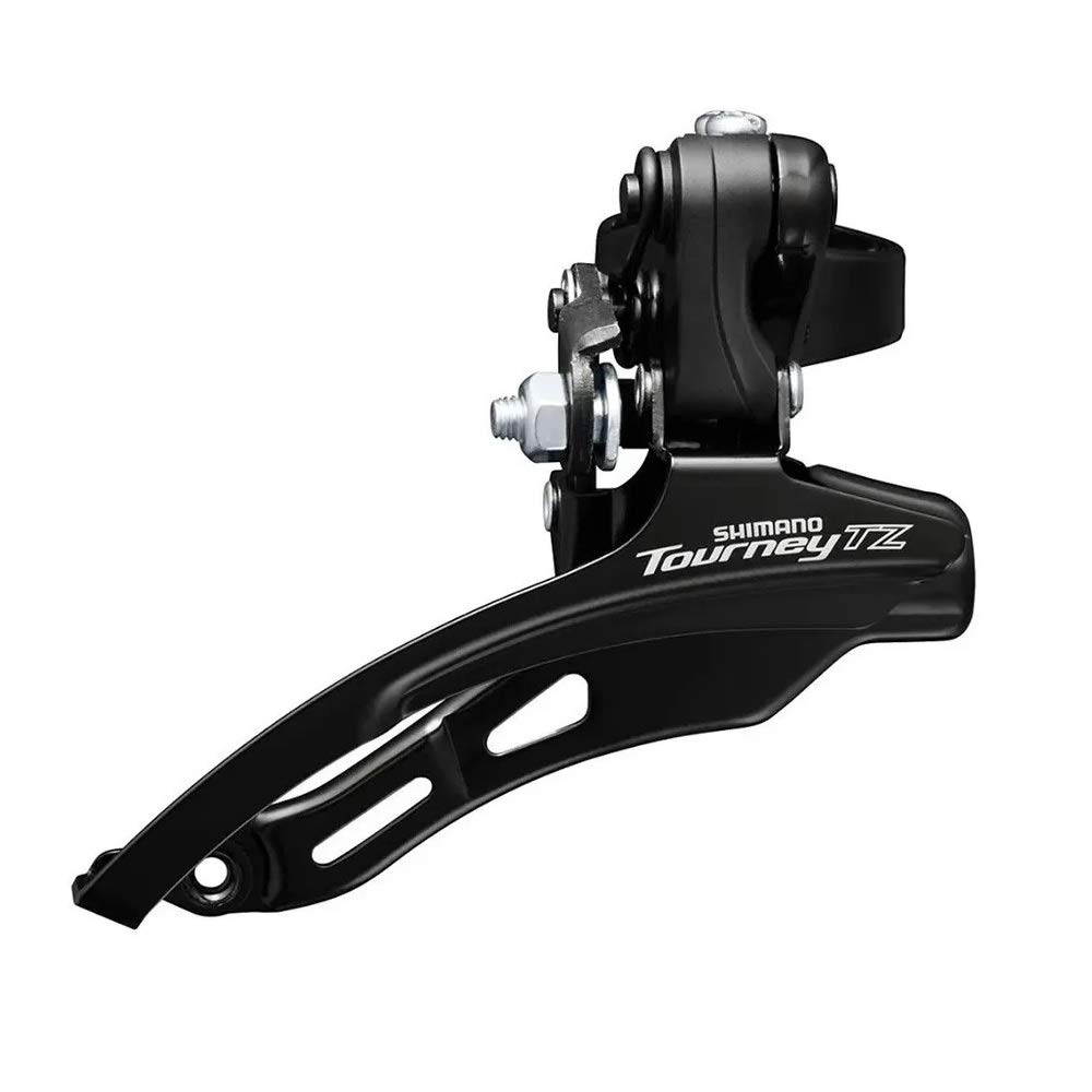 Shimano FD-TZ500 6-speed MTB front derailleur, down swing, top pull, 31.8mm, 66-69, 42T
