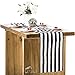 Letjolt Classical Black and White Striped Table Runner for Wedding Thanksgiving Decorations Black and White Runner for Table Cotton Fabric Table Top Decoration, 12