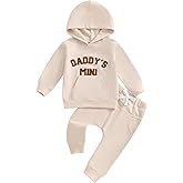 PUHHAPIEY Toddler Baby Boy Clothes Fall Winter Outfits Embroidery Daddy's Mini Hoodie Sweatshirt & Joggers Pant Set
