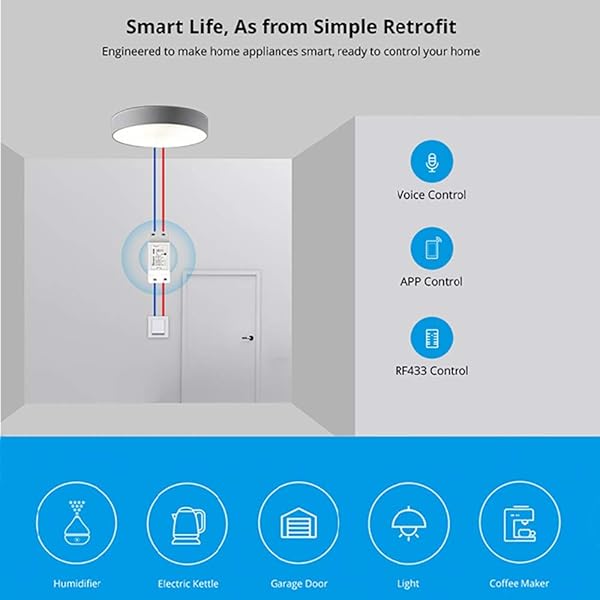 Leeofty RF WiFi Smart Switch Inalmbrico Smart Home WiFi Control Remoto APLICACIN Control Trabaje con Home para iOS Android Smartphone