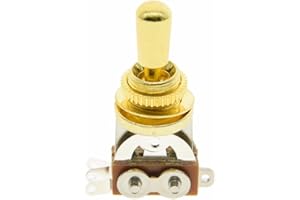 Dopro Guitar 3 Way Short-Frame Toggle Switch Pickup Selector Gold with Brass Metal Gold Tip (not Plastic Tip) for Les Paul Electric Guitars