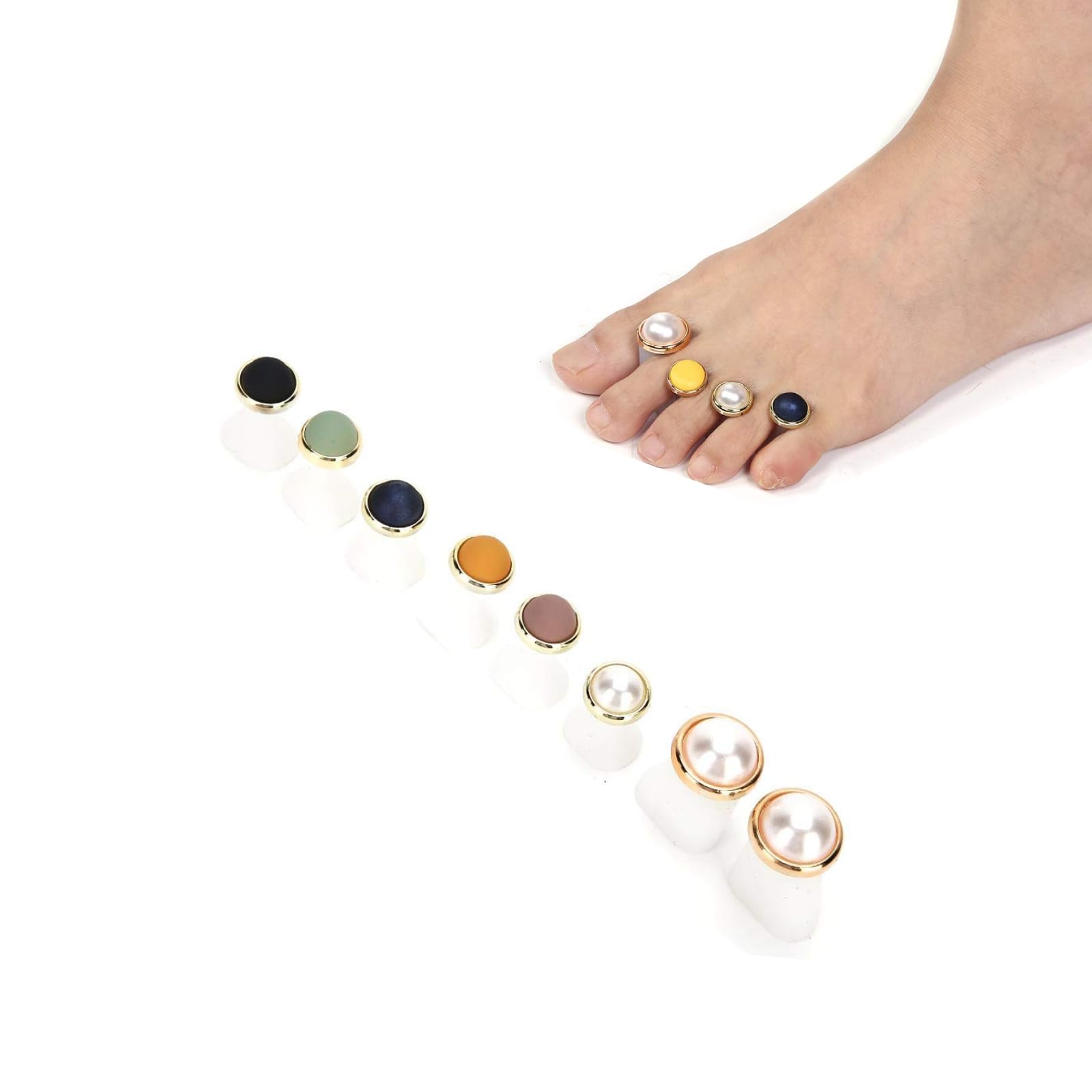 Silicone Toe Separator, 8 Pcs Washable Reusable Toe Spreader for Pedicure Foot Care, Nail Art Accessory, Soft Comfortable Aligner for Women Men