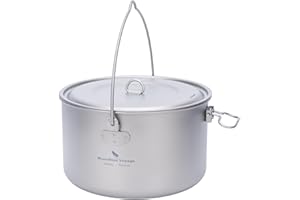 Boundless Voyage Outdoor Titanium Pot Cup Mug with Lid Storage Collapsible Folding Handle Hanging Pot Camping Hiking Picnic U