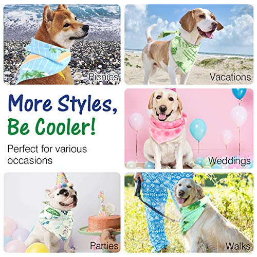 Pawaboo Dog Bandana 5 Pack, Reversible Washable Cooling Summer Style Soft Pet Scarfs Kerchief, Breathable Adjustable… - Afbeelding 3