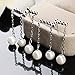 Merdia 925 Sterling Silver Long Dangle Pearls Earring for Women
