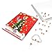 9rice Advent Calendar,24 Days Christmas Emoji Jewellery Advent Calendar +8 Earrings +15 Beads Bracelet (Red)