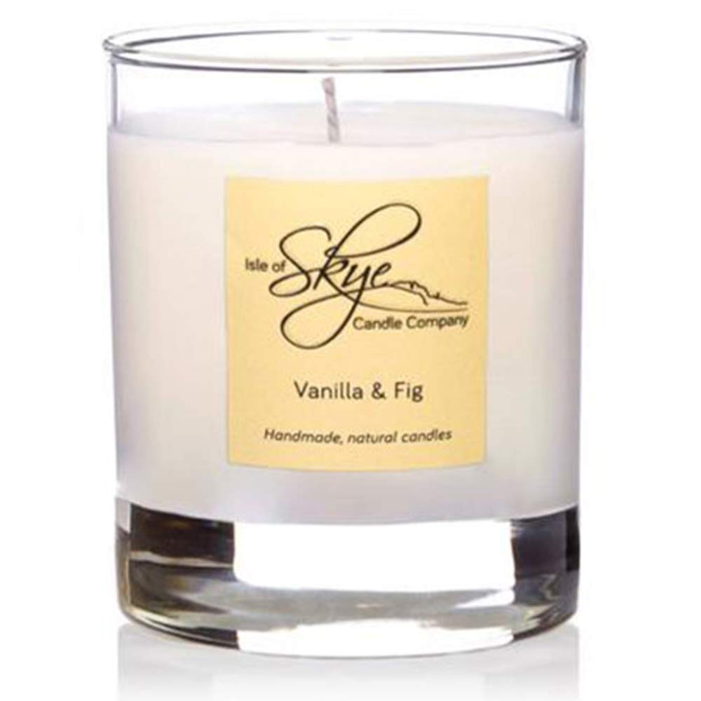 Isle of Skye Candle Company Vanilla & Fig Island Tumbler | Natural Soy Wax Candle | Handmade in Scotland | Premium Scented Candle | Bespoke Glass Tumbler | 35+ Hours Burn Time