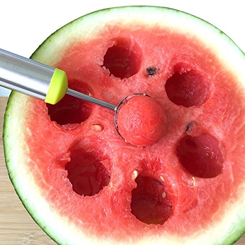 Xcellent Global Melon Baller Fruit Scoop Carving Knife 3 Piece Set Stainless Steel for Fruit Slicer Dig Pulp Separator HG204 - Thumbnail 5