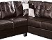 Poundex Bobkona Karen Bonded Leather 2-Piece Reversible Sectional Sofa, Espresso