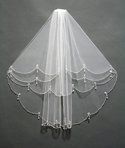 Exquisite Selebrity Bridal Wedding Veil Embellish with Sequins &amp; Pearl