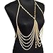HITOP Women Retro Sexy Fashion Summer Beach inverted crystal tassel belly chain Bikini Body Chain
