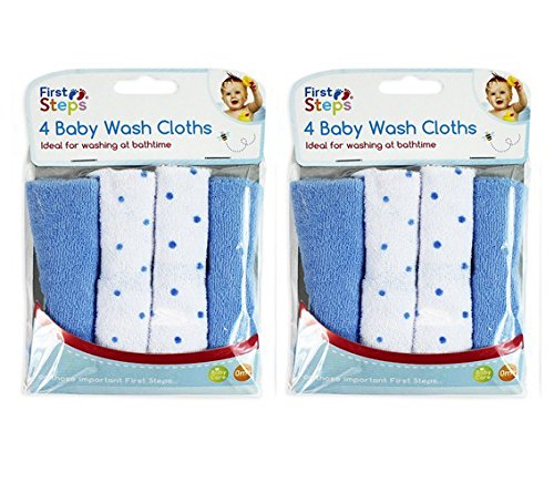Pack of 8 Soft Baby Wash Cloths Towel Flannel Machine Wash from 0 Months +