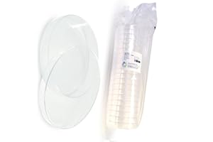 [20 Pcs] Petri Dishes, 90 x 15 mm, Petri, Dished with Lid, DNase/RNase Free, Non pyrogenic, Clear, Sterilized, High Clarity p