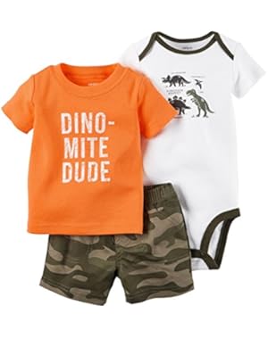 Carter's_1 Boy Diaper Cover Set Orange Dinos, Olive