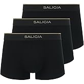 SALIGIA Men’s Trunks Underwear Sexy, Tag-Free & 50s Modal Boxer Briefs with No-Fly Pouch 3-Pack