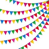 YGEOMER 300pcs Colorful Pennant Flags Banner 375ft Multicolor Pennant Banner Nylon Cloth Flag Pennants for Party Celebrations and Shops Decorations