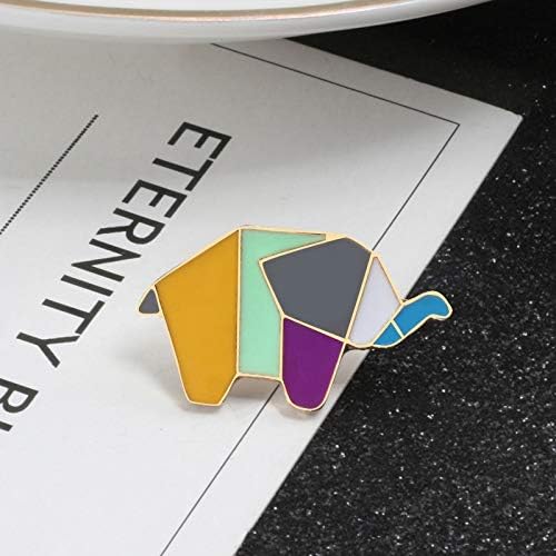Krassu - Christmas Fashion Origami Crane Rabbit Penguin Elephant Cat Goose Whale Horse Brooches Colorful Splicing Animal Enamel Pins Badges Jewelry [5]