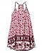 Bluetime Women's Vintage Sleeveless Slip Dress with Spaghetti Straps (M, Red)