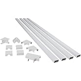 Legrand Wiremold C310 Cordmate III 10 Foot 11 Piece Cord Cover Kit, Organizer for Wall, Holds Up to 5 Cords or Cables, 45"L x 1.5"W, White (1 Pack)
