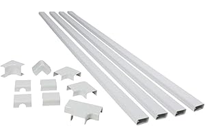Legrand Wiremold C310 Cordmate III 10 Foot 11 Piece Cord Cover Kit, Organizer for Wall, Holds Up to 5 Cords or Cables, 45"L x 1.5"W, White (1 Pack)