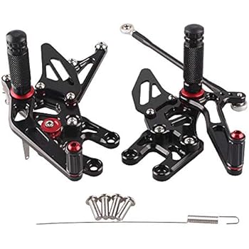 Luckmart Motorcycle Foot Pegs Rearsets Adjustable Rider Rear Sets Footrest Compatible for Kawasaki Ninja ZX10R 2004 2005 Black