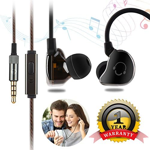 Sports Earbuds, Corded Earphones Wired Over ear Earbuds Headset w/Microphone,HIFI Stereo Noise Cancelling In-Ear Headphones for iphone SamSung iPad Android &amp;all 3.5mm Interface Devices -Black